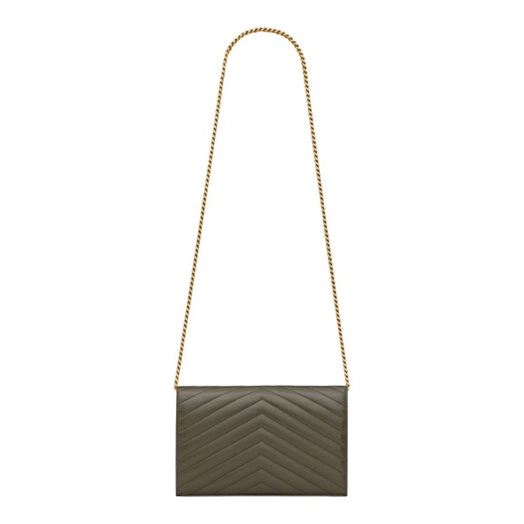 👜 🆕 Saint Laurent CASSANDRE MATELASSÉ CHAIN WALLET IN LAMBSKIN - Picture 4 of 7